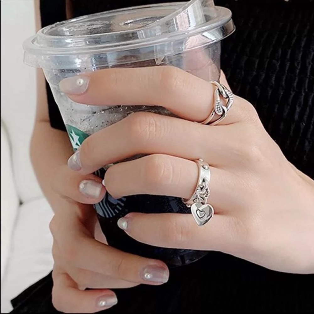 💎NEW 925 Sterling Silver Heart Charm Ring - Picture 6 of 6